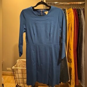 J. Crew Royal Blue Long-Sleeve Sheath Dress